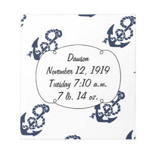 Nautische Navy Anchor Muster Notizblock