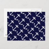 Nautische Navy Anchor Muster Postkarte (Vorne/Hinten)