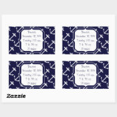 Nautische Navy Anchor Muster Rechteckiger Aufkleber (Blatt)