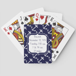 Nautische Navy Anchor Muster Spielkarten