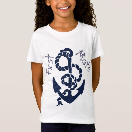 Nautische Navy Anchor Muster T-Shirt (Vorderseite)