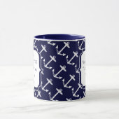 Nautische Navy Anchor Muster Tasse (Zentrum)