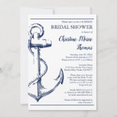 Nautische Navy Anchor Überraschung Brautparty Reze Einladung (Vorderseite)