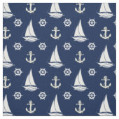 Nautische Navy-Anker/Rad/Segelboot-Silhouette Stoff (Muster)