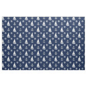 Nautische Navy-Anker/Rad/Segelboot-Silhouette Stoff (Fat Quarter (45,7 x 55,9 cm))