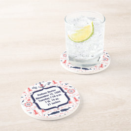 Nautische Navy-Anker, Whale-Octopus-Muster Sandstein Untersetzer