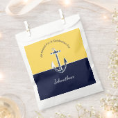 Nautische Navy Blau und Senf Yellow Anchor Party Geschenktütchen (Ausgeschnitten)