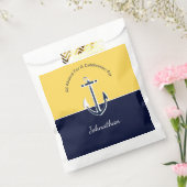 Nautische Navy Blau und Senf Yellow Anchor Party Geschenktütchen (Versiegelt)