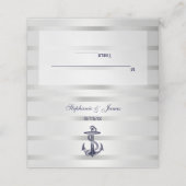 Nautische Navy Blu Anker Silver Whisky Karten (Außenseite Aufgefaltet)