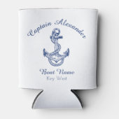 Nautische Navy Blue Anchor Coastal Mit Monogramm Dosenkühler (Vorderseite)