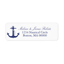 Nautische Navy Blue Anchor Küste Rücksendeadresse
