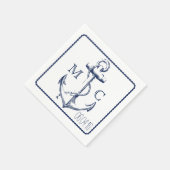 Nautische Navy Blue Anchor Servietten (Ecke)