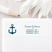 Nautische Navy-Rücksendeadressen-Aufkleber (Insitu)