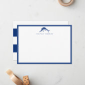 Nautische Navy-Schwertfisch-Custom-Note-Karte Mitteilungskarte (Vorderseite/Rückseite Beispiel)