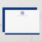 Nautische Navy Seashell Note Card Mitteilungskarte (Vorne/Hinten)
