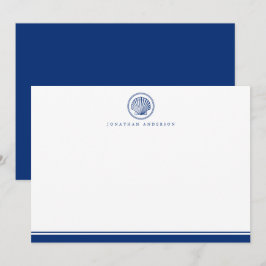 Nautische Navy Seashell Note Card Mitteilungskarte