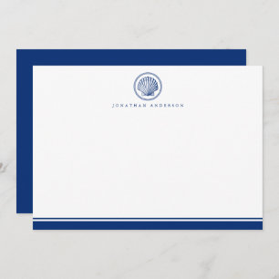 Nautische Navy Seashell Note Card Mitteilungskarte