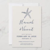 Nautische Navy Starfish Save the Date Card (Vorderseite)