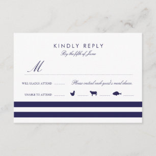 Nautische Navy UAWG W/Mahlzeiten RSVP Karte