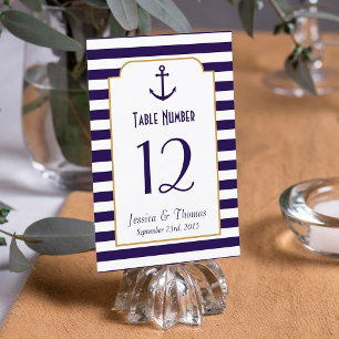 Nautische Navy- und weiße Anker-Hochzeit Einladung