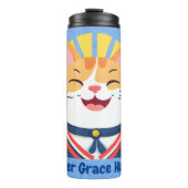 Nautische Niedliche Katzen Geschenke für Bootseign Thermosbecher (Vorderseite)