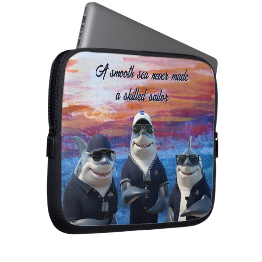 Nautische Notebook-Hüllen "Shark" Laptopschutzhülle (Vorne Rechts)