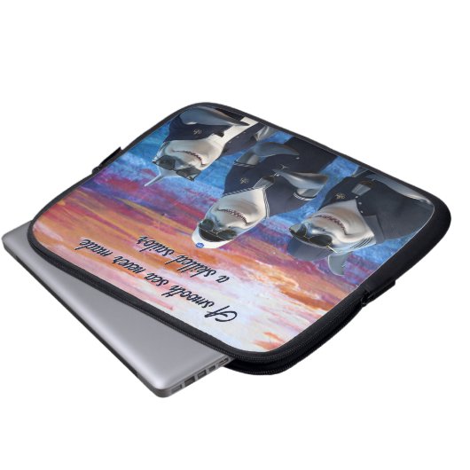 Nautische Notebook-Hüllen "Shark" Laptopschutzhülle (Vorne Knopf)