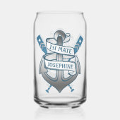 Nautische Oars 1. Mate Personalisierter Name Dosenglas (Vorderseite)