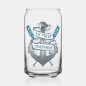 Nautische Oars 1. Mate Personalisierter Name Dosenglas (Rückseite)