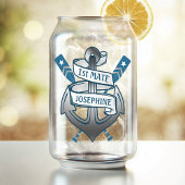 Nautische Oars 1. Mate Personalisierter Name Dosenglas