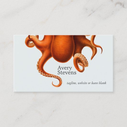 Nautische Octopus-Meeresbiologie Visitenkarte (Vorderseite)