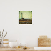 nautische Ölmalerei Vintager Leuchtturm Poster (Küche)