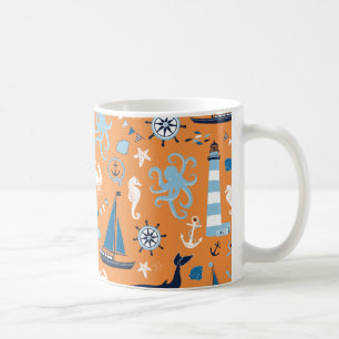 Nautische Orange Kaffeetasse