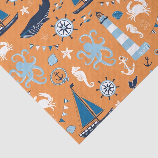 Nautische Orange Seidenpapier (Ausschnitt)