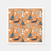 Nautische Orange Serviette (Vorderseite)