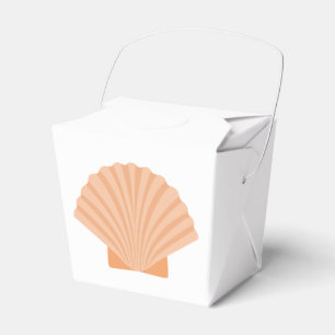 Nautische orangefarbene Muschel-Strand-Hochzeit Geschenkschachtel