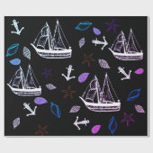 Nautische Packpapier zum Thema Ozean (Flach)