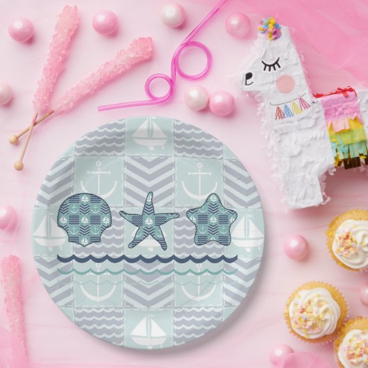 Nautische Papierplatte Pappteller (Party)