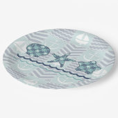 Nautische Papierplatte Pappteller (Schrägansicht)