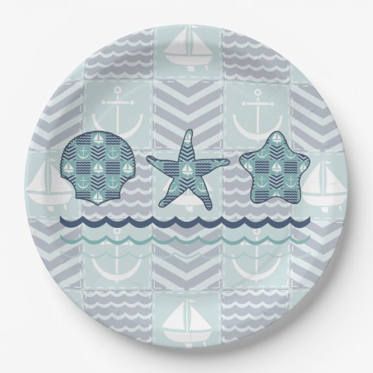 Nautische Papierplatte Pappteller (Vorderseite)