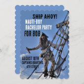 NAUTISCHE PARTY EINLADUNGEN DES PIRATE BACHELOR (Vorne/Hinten)