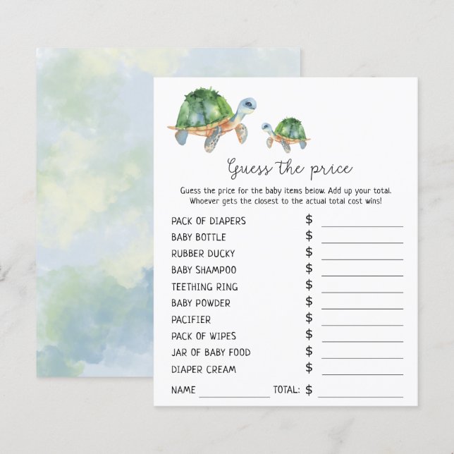 Nautische Party | Price Guess Game (Vorne/Hinten)