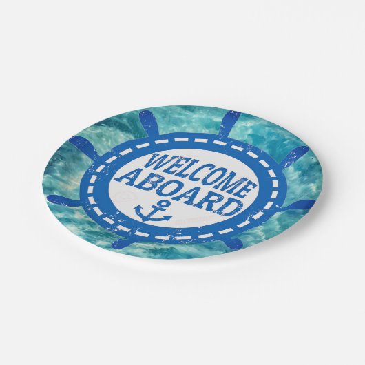 Nautische Party-Teller Pappteller (Schrägansicht)