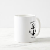 Nautische, personalisierte Umarmung der Ankerhalte Kaffeetasse (VorderseiteRechts)