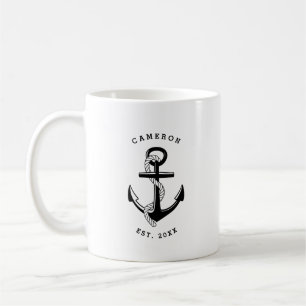 Nautische, personalisierte Umarmung der Ankerhalte Kaffeetasse