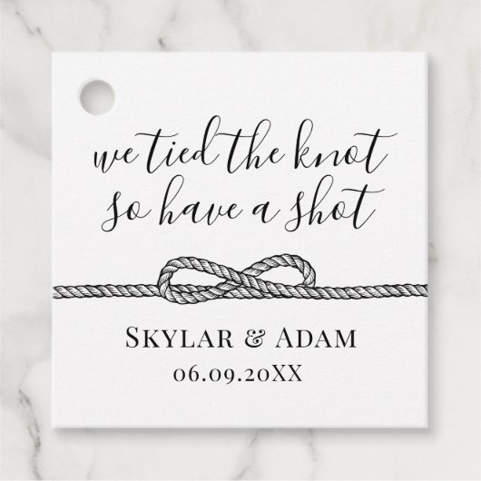 Nautische Pfeife des Knotens, eine Shot-Hochzeit h Geschenkanhänger (Vorderseite)