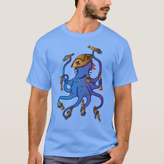 Nautische Piraten-Kraken-Raubtier T-Shirt (Vorderseite)