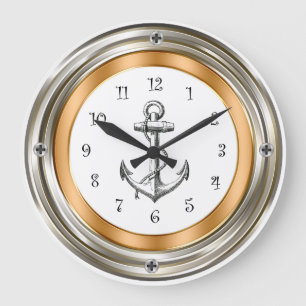 Nautische Porthole-Design-Wand-Uhren Große Wanduhr