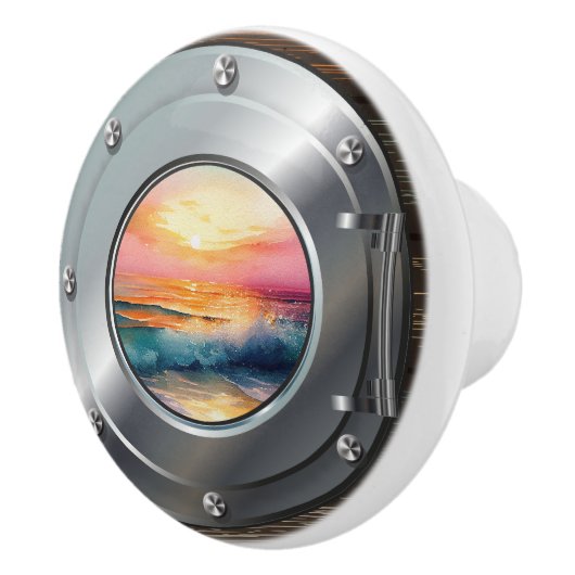 Nautische Porthole-Keramik-Knobs Keramikknauf (Rechts)