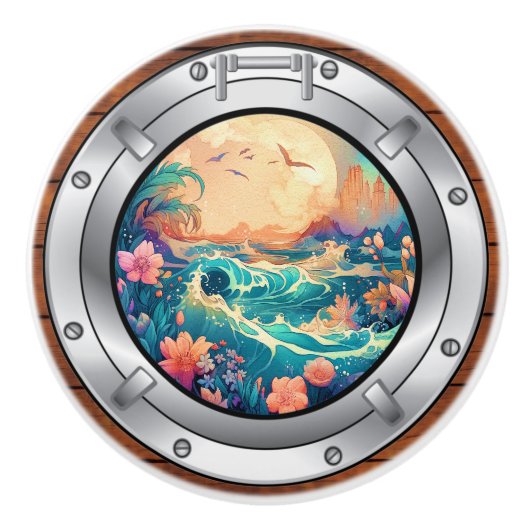 Nautische Porthole-Schubknöpfe Keramikknauf (Vorderseite)